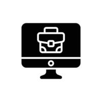 Online Job vector  Solid  Icon Design illustration. Business And Management Symbol on White background EPS 10 File