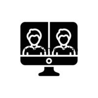 Video Conversation vector  Solid  Icon Design illustration. Business And Management Symbol on White background EPS 10 File