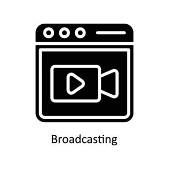 Broadcasting vector  Solid  Icon  Design illustration. Business And Management Symbol on White background EPS 10 File