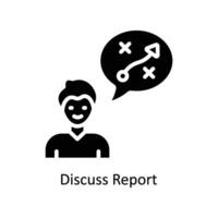 Discuss Report vector  Solid  Icon  Design illustration. Business And Management Symbol on White background EPS 10 File