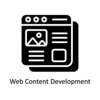 web contenido desarrollo vector sólido icono diseño ilustración. negocio y administración símbolo en blanco antecedentes eps 10 archivo