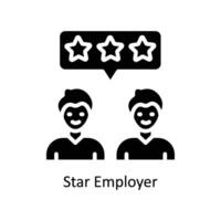 Star Employer vector  Solid  Icon  Design illustration. Business And Management Symbol on White background EPS 10 File