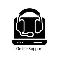 Online Support vector  Solid  Icon  Design illustration. Business And Management Symbol on White background EPS 10 File