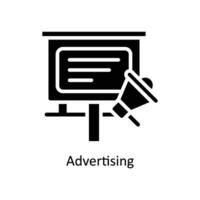 publicidad vector sólido icono diseño ilustración. negocio y administración símbolo en blanco antecedentes eps 10 archivo