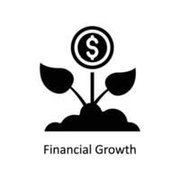 Financial Growth vector  Solid  Icon  Design illustration. Business And Management Symbol on White background EPS 10 File