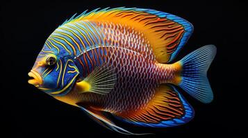 AI generated hyper realistic illustrations of Coral beauty angelfish photo