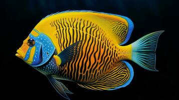 AI generated hyper realistic illustrations of Coral beauty angelfish photo
