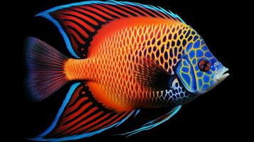 AI generated hyper realistic illustrations of Coral beauty angelfish photo