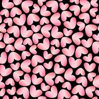Seamless pattern with pink heart on black vector