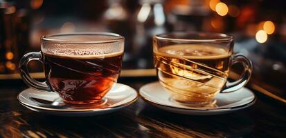 AI generated coffee and tea on a table at the event photo