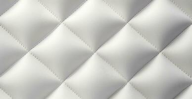 AI generated a white quilted leather pattern background photo