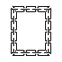 Chain frame of rectangular shape, Metal links repeat endlessly, Vector illustration isolated