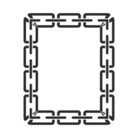 Chain frame of rectangular shape, Metal links repeat endlessly, Vector illustration isolated