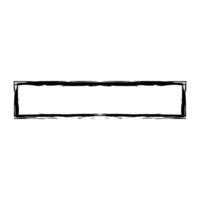Grunge rectangular frame stamp. Ink empty black box. Rectangular border. Vector illustration isolated on white background