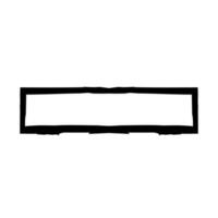Grunge rectangular frame stamp. Ink empty black box. Rectangular border. Vector illustration isolated on white background