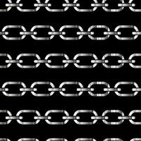 Silver pattern chains on a black background, Metal links repeat endlessly, Vector illustration