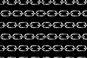 Silver pattern chains on a black background, Metal links repeat endlessly, Vector illustration