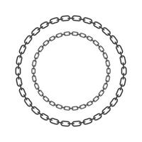 Chain frame round shape, Metal links repeat endlessly, Vector illustration isolated