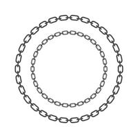 Chain frame round shape, Metal links repeat endlessly, Vector illustration isolated