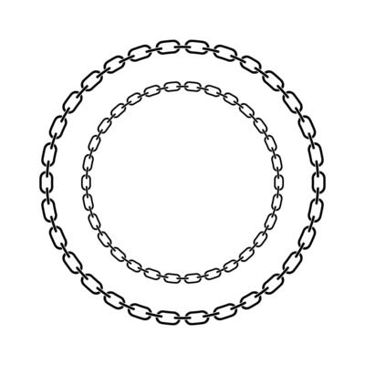 Chain frame round shape, Metal links repeat endlessly, Vector illustration isolated