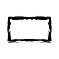 Grunge rectangular frame stamp. Ink empty black box. Rectangular border. Vector illustration isolated on white background