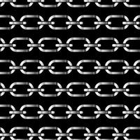 plata modelo cadenas en un negro fondo, metal Enlaces repetir sin cesar, vector ilustración