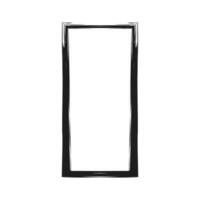 Grunge rectangular frame stamp. Ink empty black box. Rectangular border. Vector illustration isolated on white background