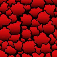 Abstract seamless pattern of stains of different shapes. Vector background of red lava cracks