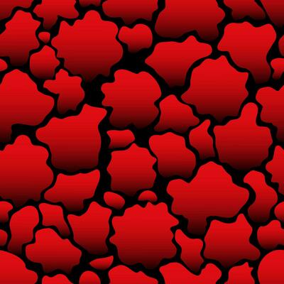 Abstract seamless pattern of stains of different shapes. Vector background of red lava cracks