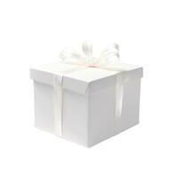 AI generated Gift box with ribbon and bow isolated on white backgound photo