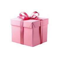 AI generated Gift box with ribbon and bow isolated on white backgound photo