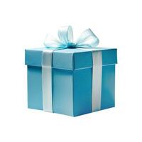 AI generated Gift box with ribbon and bow isolated on white backgound photo