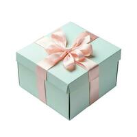 AI generated Gift box with ribbon and bow isolated on white backgound photo