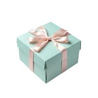 AI generated Gift box with ribbon and bow isolated on white backgound photo