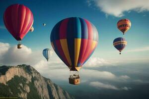 AI generated Hot air balloons. Pro Photo