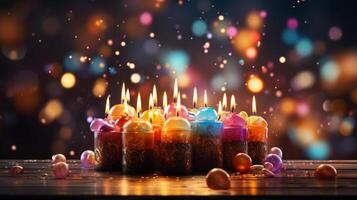 AI generated Happy birthday background photo