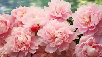 AI generated beautiful peony on nature photo