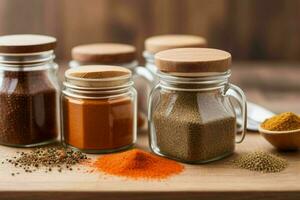 AI generated Spices in a jar. Pro Photo