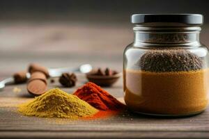 AI generated Spices in a jar. Pro Photo