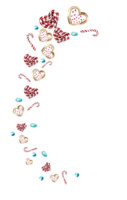 composition pour Noël. cadeaux, petit gâteau, gâteau, biscuits, sapin branches. composition pour Noël. png