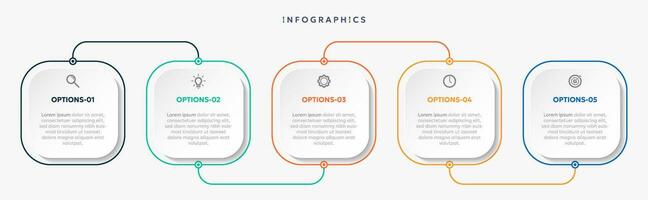 Modern business infographic template with 3 options or steps icons vector