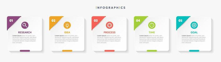 Modern business infographic template with 3 options or steps icons vector