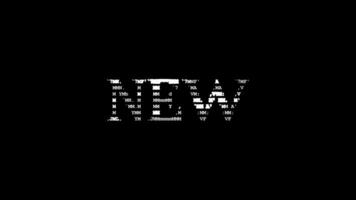 Novo ascii animação em Preto fundo. ascii arte código símbolos com brilhando e cintilante brilhos efeito pano de fundo. atraente atenção promo. video
