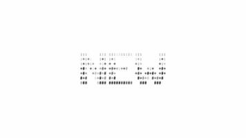 Novo ascii animação ciclo em branco fundo. ascii código arte símbolos máquina de escrever dentro e Fora efeito com em loop movimento. video