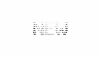 Neu ASCII Animation auf Weiß Hintergrund. ASCII Kunst Code Symbole mit leuchtenden und glänzend funkelt bewirken Hintergrund. attraktiv Beachtung Werbeaktion. video