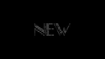 ny ascii animering på svart bakgrund. ascii konst koda symboler med lysande och glittrande pärlar effekt bakgrund. attraktiv uppmärksamhet kampanj. video