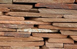 Flat Decorative Stones Stacked Closeup Stock Photo