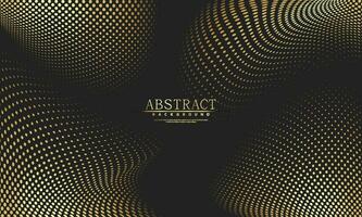 Abstract halftone gold dotted background. Waved dot texture vector