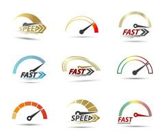 Speed, vector logo racing event, with the main elements of the modification speedometer