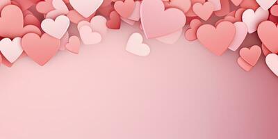 AI generated Heartfelt Celebration - Romantic pink Hearts Abstract photo